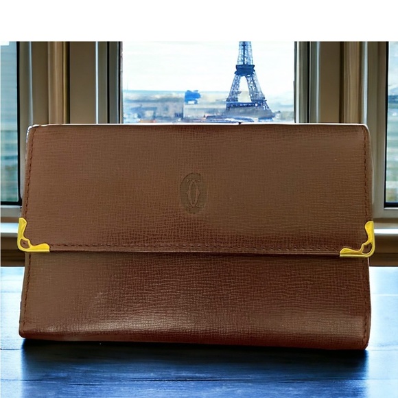 😘NEW Cartier leather clutch😘   💯 authentic  Coa w  purchase  of listing - Picture 2 of 6